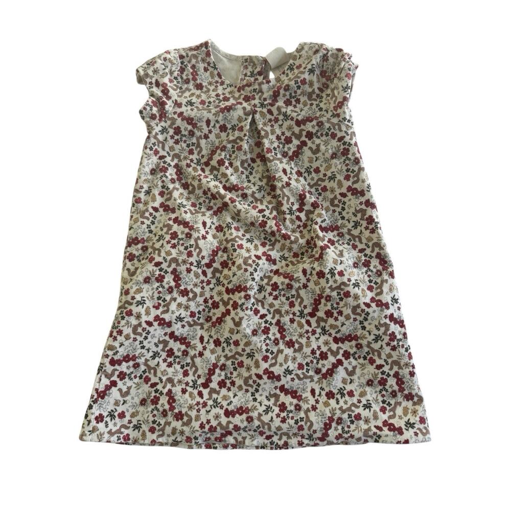 The Prairie By Rachel Ashwell Girls 4T Floral Fall Squirrel Corduroy Dress #5475
